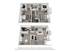 2 Bed 1.5 Bath T1 09-528 floor plan